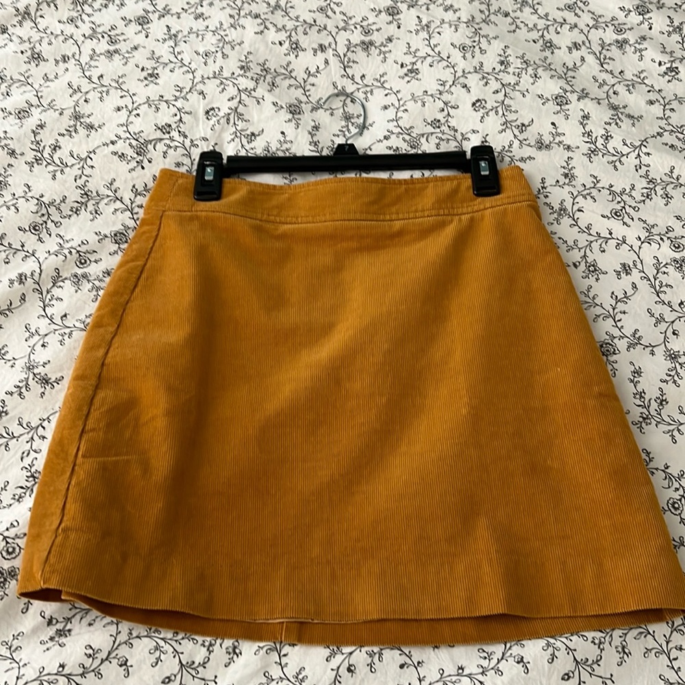 Loft size 2 mini skirt,golden corduroy material